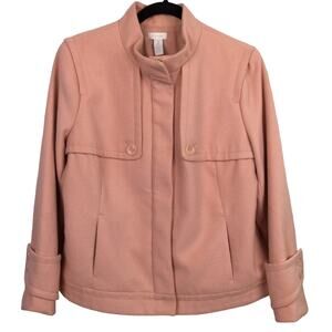Chico’s Casey Blush Full Zip Mock Neck Smooth Plush Short Jacket Chico's 2 (L)